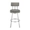 Armen Living Jinab Swivel Counter Stool in Brushed Stainless Steel with Gray Faux Leather 840254335288 - alternate 3
